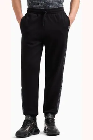 EA7 Para homem. 7M000216_AF12660 Calças de treino com mistura de algodão da série Logo em (3XL), Casual, Esportivo, Multisport