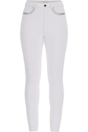 Guess Para mulher. W5GA46D5N71 Calças 1981 Calças skinny brancas (27), , Casual, Algodão