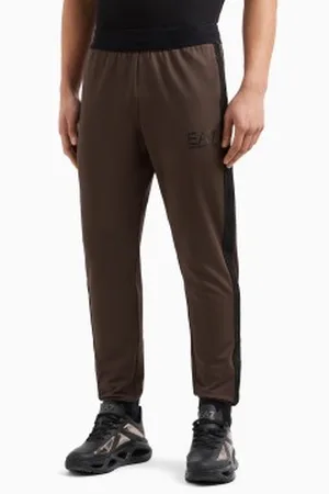 EA7 Para homem. 7M000310_AF13526 Calças técnicas de sarja elástica Gold Label castanhas (3XL), Marrom, Casual, Esportivo, Multisport, Poliés