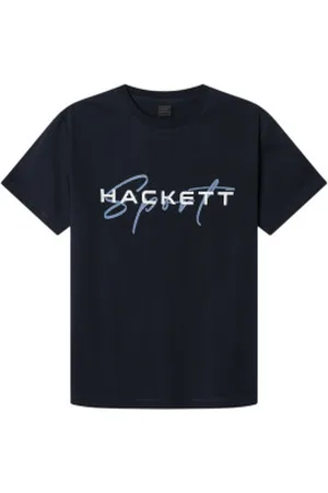 Hackett Para homem. HM500874 T-shirt Hs Resort azul-marinho (S), Casual, Algodão, Manga curta