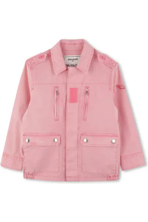 Zadig & Voltaire Para menina. X60363 Casaco militar de lona de algodão cor-de- (4Años= 102cm), Casual, moda infantil
