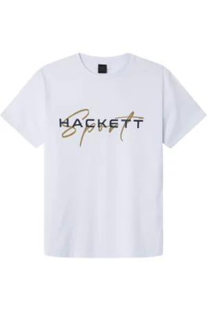 Hackett Para homem. HM500874 T-shirt Hs Resort branca (S), , Casual, Algodão, Manga curta