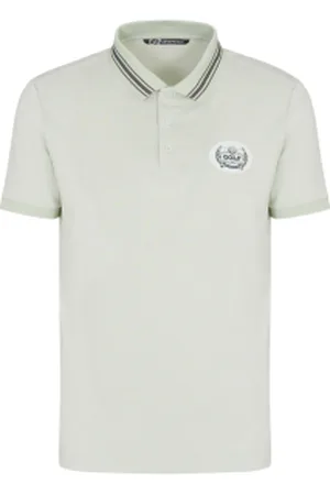 EA7 Para homem. 7M000053_AF13918 Pólo em jersey de algodão elástico com mistura de modal azul claro do Golf Club (3XL), Casual, Manga curta