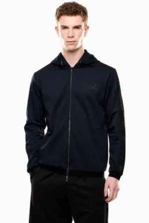 EA7 Para homem. 7M000308_AF13526 CamisolaCamisola com capuz em sarja técnica elástica Gold Label azul-marinho (3XL), Casual, Poliéster