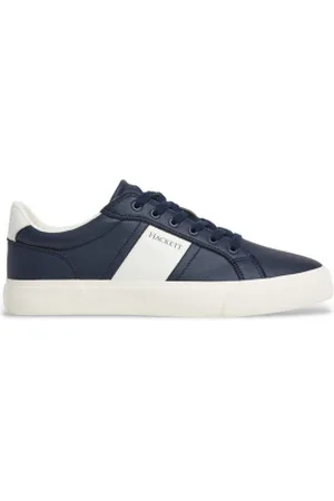 Hackett Para homem. HMS21482 Sapatilhas de couro azul Blake Mix (40), Plano, Cordão, Casual