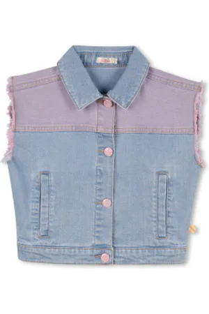 Billieblush Para menina. U21069 Casaco sem mangas com forro (2años= 86cm), Casual, Algodão, Denim, Sem mangas / correias, moda infantil