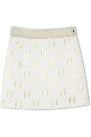 Karl Lagerfeld Para menina. Z30584 Saia jacquard branca crua (8años= 126cm), Branco, Casual, Poliéster, moda infantil