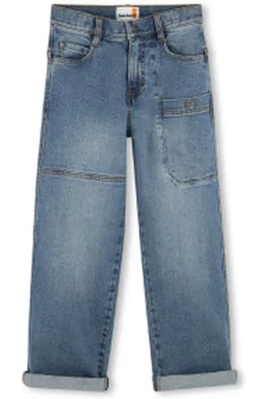 Timberland Para menino. T60477 Calças de ganga largas azuis (4Años= 102cm), , Casual, Algodão, Denim, moda infantil