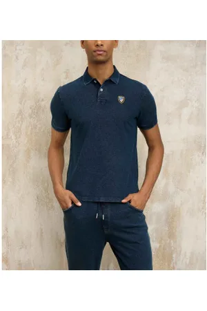 Blauer Para homem. 25SBLUT02315 Pólo com logótipo (S), Casual, Algodão, Manga curta