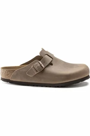 Birkenstock Unisex. 960813 Tamancos castanhos do Leo de Boston (40), Marrom, Plano, Nenhum, Casual