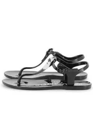 Karl Lagerfeld Para menina. Z30370 Sandálias de gelatina pretas (31), , Plano, Fivela, Casual, moda infantil