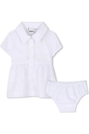 HUGO BOSS Para menina. J52183 Conjunto de vestido e cuecas (1mes= 54cm), Casual, Homewear, Poliéster, Manga curta, moda infantil