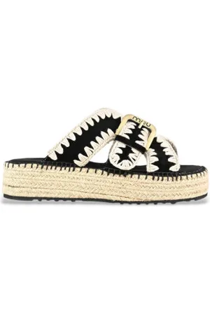 Mou Para mulher. MU.SW641003A Sandálias de juta preta (36), , 3 a 5cm, Nenhum, Casual