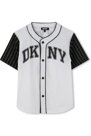 DKNY Unisex para criança. D62294 Camisa de manga curta branca (4Años= 102cm), , Casual, Poliéster, moda infantil