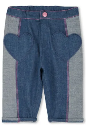 Billieblush Para menina. U20838 Calças de ganga com 2 bolsos azuis (2años= 86cm), Azul, Casual, Algodão, Denim, moda infantil