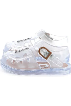 HUGO BOSS Para menino. J52164 Sandálias de gelatina transparentes (20), Plano, Fivela, Casual, moda infantil