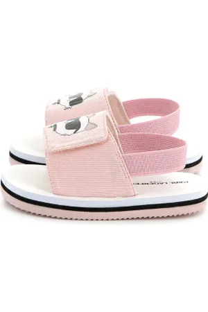 Karl Lagerfeld Unisex para criança. Z30384 Sandálias cor-de- leves (27), Plano, Velcro, Casual, moda infantil