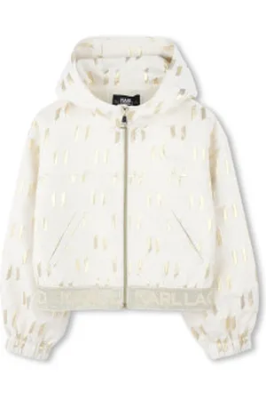 Karl Lagerfeld Para menina. Z30482 Casaco com capuz branco cru (6años= 114/119cm), Casual, moda infantil