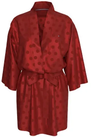 Tommy Hilfiger Para mulher. UW0UW05564 Roupão de cetim jacquard (L), Homewear, Polister Reciclado, Sustentável