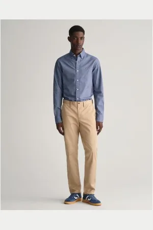 GANT Para homem. 1505221 Calças de sarja chino de corte justo (30/30), Casual, Algodão, Algodão orgânico, Sustentável