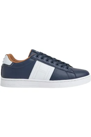 Hackett Para homem. HMS21333 Harper Monogram Leather Sneakers navy (40), Couro, Plano, Cordão, Casual