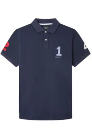 Hackett Para homem. HM563259 Polo Heritage 1234 navy (L), Casual, Algodão, Manga curta