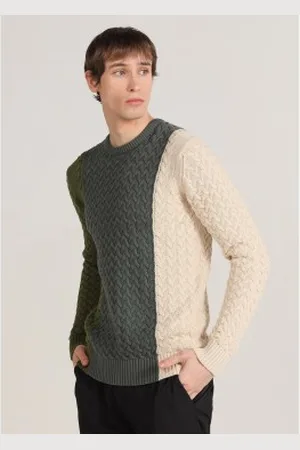 Bendorff Para homem. 870305267 Camisola de malha multicolorida com gola box (S), , Casual, Algodão, Manga comprida