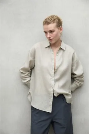 ECOALF Para mulher. MCWGASRDARIA0709S25-996 Camisa Daria (S), Casual, Linho, Manga comprida, Sustentável