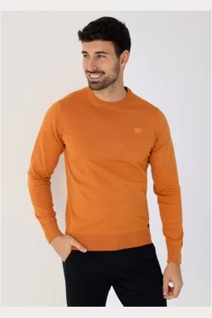 Bendorff Para homem. 870205164 Camisola de malha básica, gola em caixa Bordado com logótipo em (S), Casual, Algodão