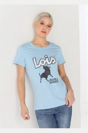 Lois Para mulher. 422042139 T-shirt 134762 (XS), Casual, Algodão, Manga curta