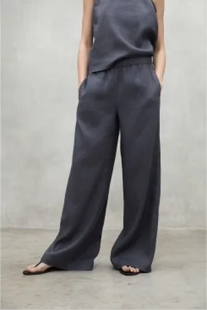 ECOALF Para mulher. MCWGAPAMOSSI0710S25-316 Calças Mossi cinzentas (XL), Casual, , Linho, Sustentável