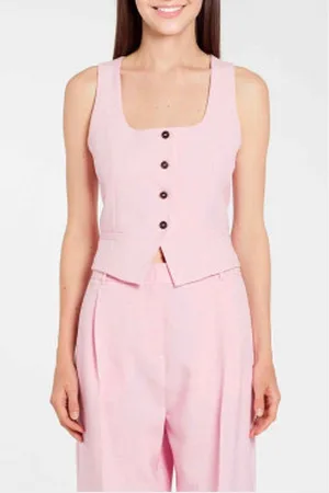 MARELLA Para mulher. 2513151021200 Colete indiano cor-de- (40), Casual, Algodão