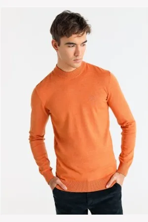 Bendorff Para homem. 870225164 Camisola de malha básica com gola Perkins cor de (S), Casual, Algodão, Manga comprida