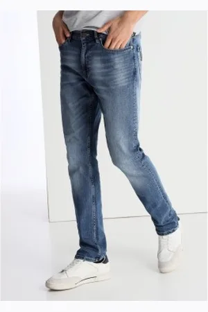 Lois Para homem. 101913623 Calças de ganga azuis de lavagem média (28), Azul, Casual, Algodão, Denim