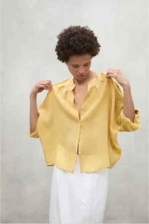 ECOALF Para mulher. MCWGASRTAMAR0185S25-990 Camisa Tamara amarela (L), Casual, , Modal, Manga comprida, Sustentável