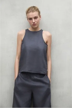 ECOALF Para mulher. MCWGASRJAZZ00710S25-316 Camisa Jazz cinzenta (S), Casual, , Linho, Sem mangas / correias, Sustentável
