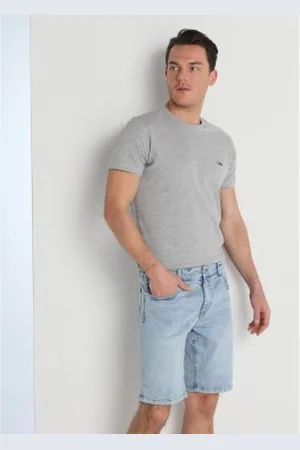 Lois Para homem. 111923012 Calções de ganga bermudas azuis Bleach (28/28), , Casual, Algodão, Denim