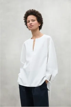 ECOALF Para mulher. MCWGASRJENA00175S25-000 Camisa Jena branca (M), , Casual, Modal, Manga comprida, Sustentável