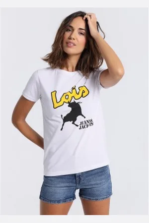 Lois Para mulher. 422042139 T-shirt de manga curta branca (M), , Casual, Algodão
