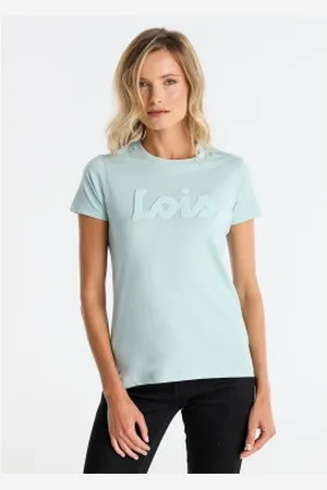 Lois Para mulher. 422052140 T-shirt básica com estampado de puff (S), Casual, Algodão, Manga curta