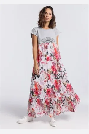 Lois Para mulher. 447582273 Vestido comprido 132978 (S), Casual, Poliéster, Manga curta