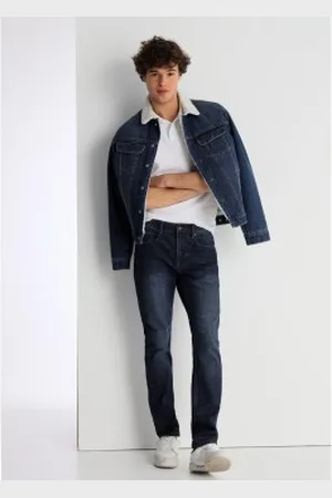 Lois Para homem. 101553118 Calças de ganga de lavagem média azul-marinho (29), Casual, Algodão, Denim