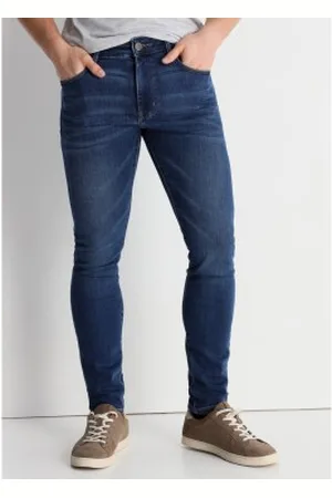 Lois Para homem. 101933627 Calças de ganga de tecido escovado azul lavado (28), Casual, Algodão, Denim