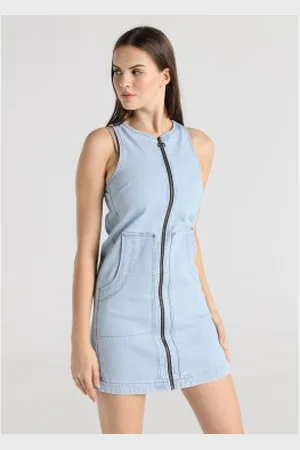 Lois Para mulher. 448272640 Vestido curto sem mangas com fecho de correr e bolsos laterais (XS), Casual, Algodão, Sem mangas / co