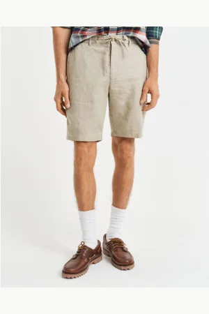 GANT Para homem. 205073 Calções de linho de corte descontraído com cordão ajustável bege (L), Casual