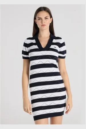 Lois Para mulher. 448502741 Vestido curto Vestido de malha estampado com riscas brancas e riscas brancas desbotadas (XS), , Casu