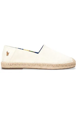 Ralph Lauren Para homem. 803932163002 Alpargatas casuais brancas (40), Branco, Tecido, Plano, Nenhum, Casual