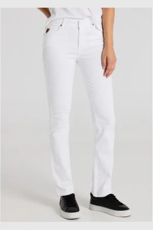 Lois Para mulher. 201042744 Calças de ganga de corte direito brancas (27), , Casual, Algodão, Denim