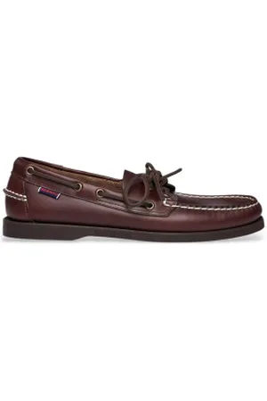 SEBAGO Para homem. 70000G0 Mocassins em pele encerada Portland castanho (41), Couro, Marrom, Plano, Cordão, Casual