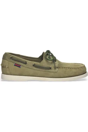 SEBAGO Para homem. 7111PTW Mocassins em pele verde Portland Flesh Out (41), Couro, Plano, Cordão, Casual